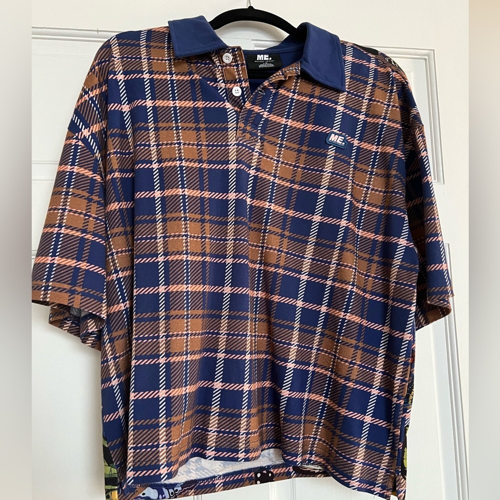 Plaid & Butterfly Collared Shirt